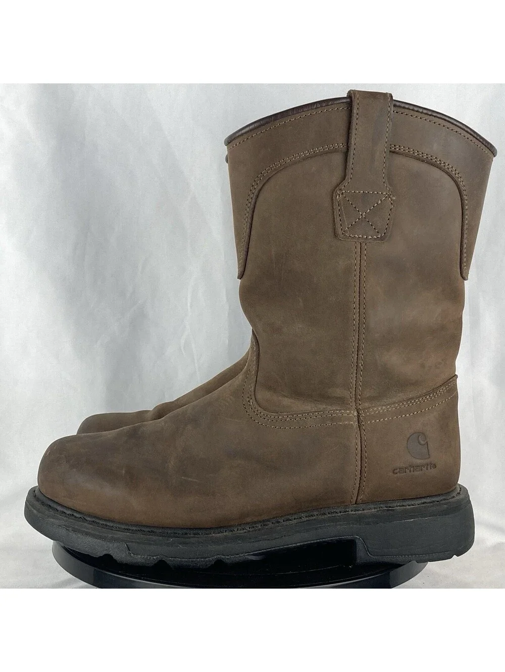 Men’s Size 9.5 Wide Carhartt CMP1073 Work Boots Brown Leather Soft Toe ASTM EH